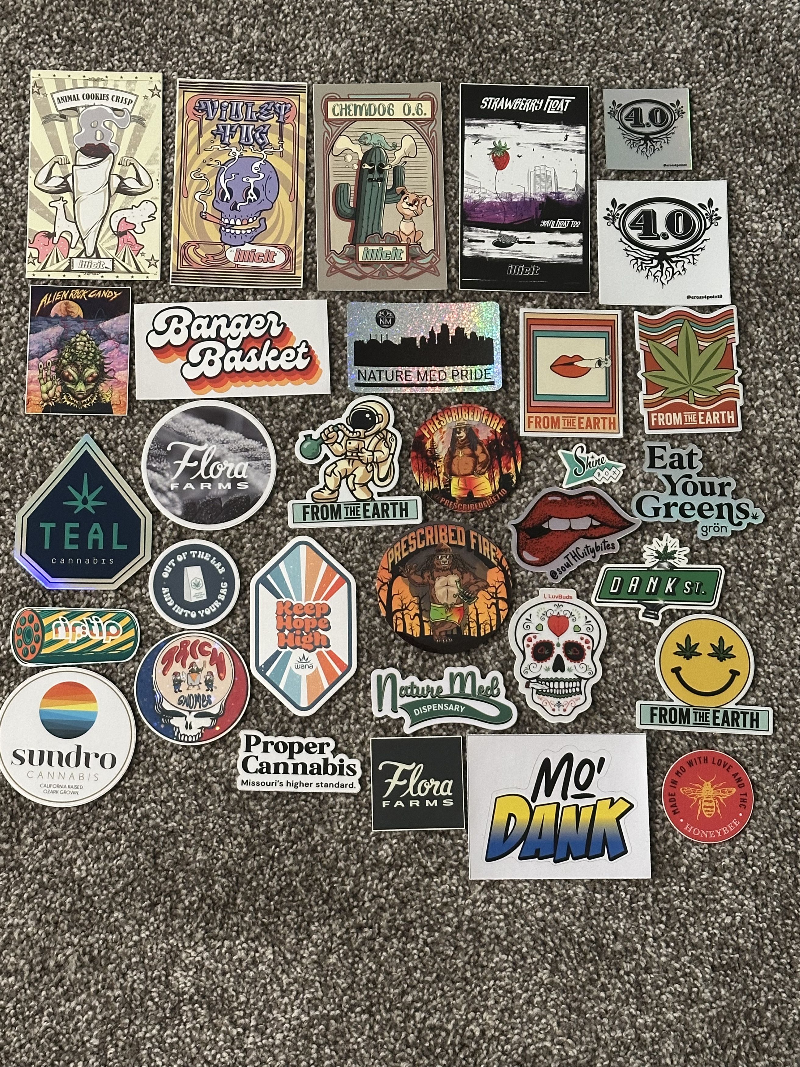 Vintage 30 Assorted Cannabis sticker lot Size ONE SIZE - 1 Thumbnail
