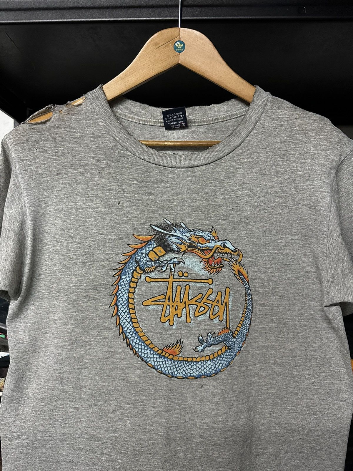 Stussy Vintage 90s Stussy Dragon Skateboard Distressed Tee Size US M / EU 48-50 / 2 - 2 Thumbnail