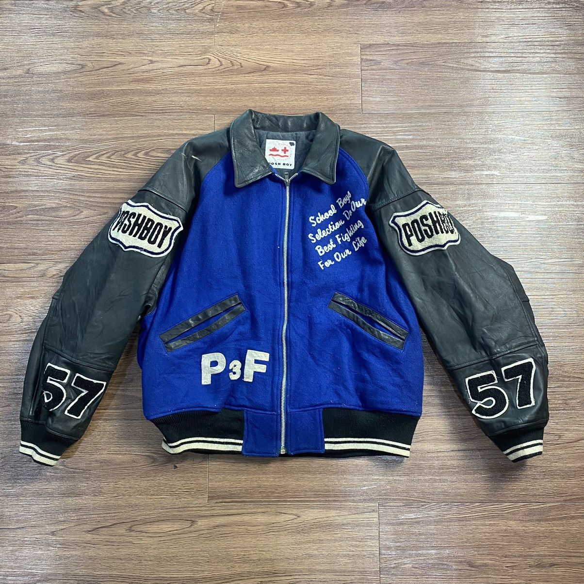 NBA Posh Boy Baseball Leather Wool Varsity Jacket Polo Club Size US L / EU 52-54 / 3 - 2 Thumbnail