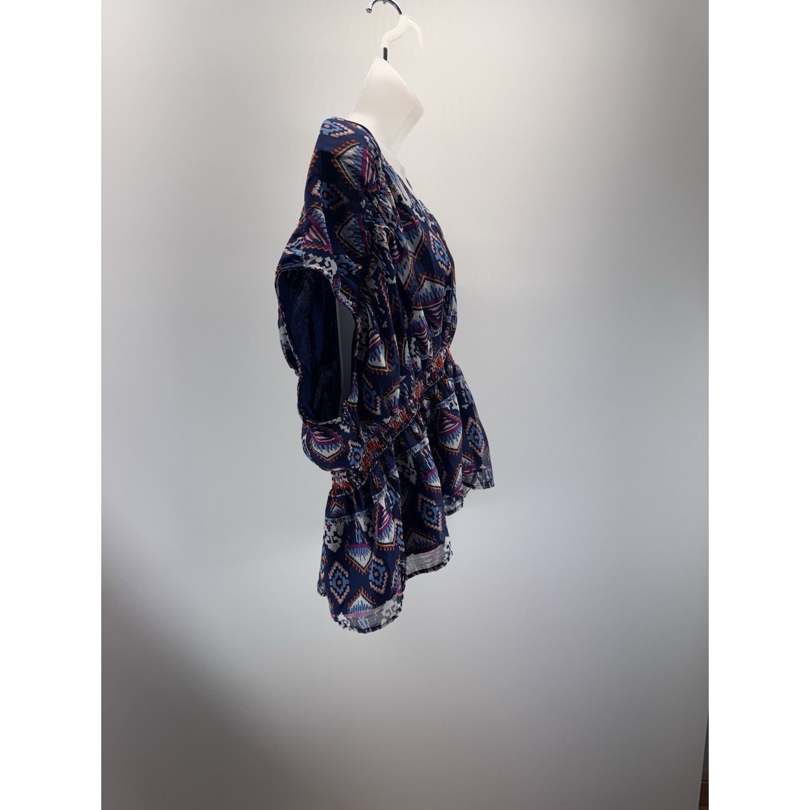 Old Navy Old Navy Top Blue V-Neck Blouse Smocked Waist Women’s 2X Size XXL / US 16-18 / IT 52-54 - 5 Thumbnail