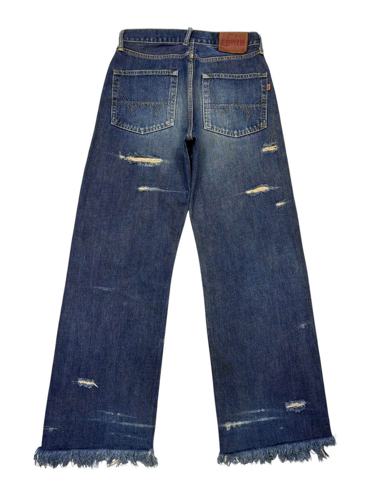 Edwin Edwin 505 Crazy Ripped Distressed Selvedge Denim Jeans Size US 30 / EU 46 - 10 Thumbnail