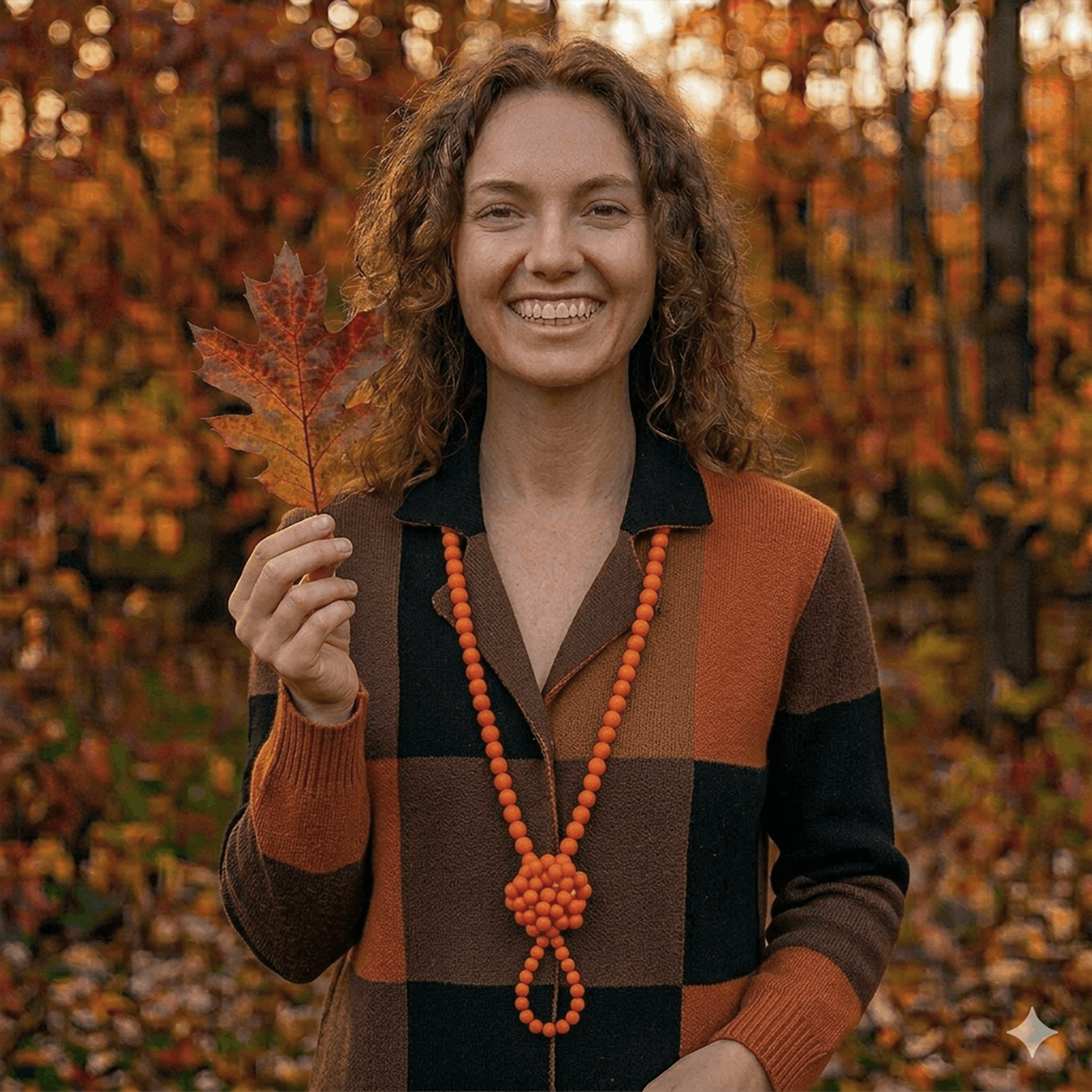 Vintage Orange Beaded Necklace Flapper Length 52" Vintage 1980s Boho Size ONE SIZE - 2 Thumbnail