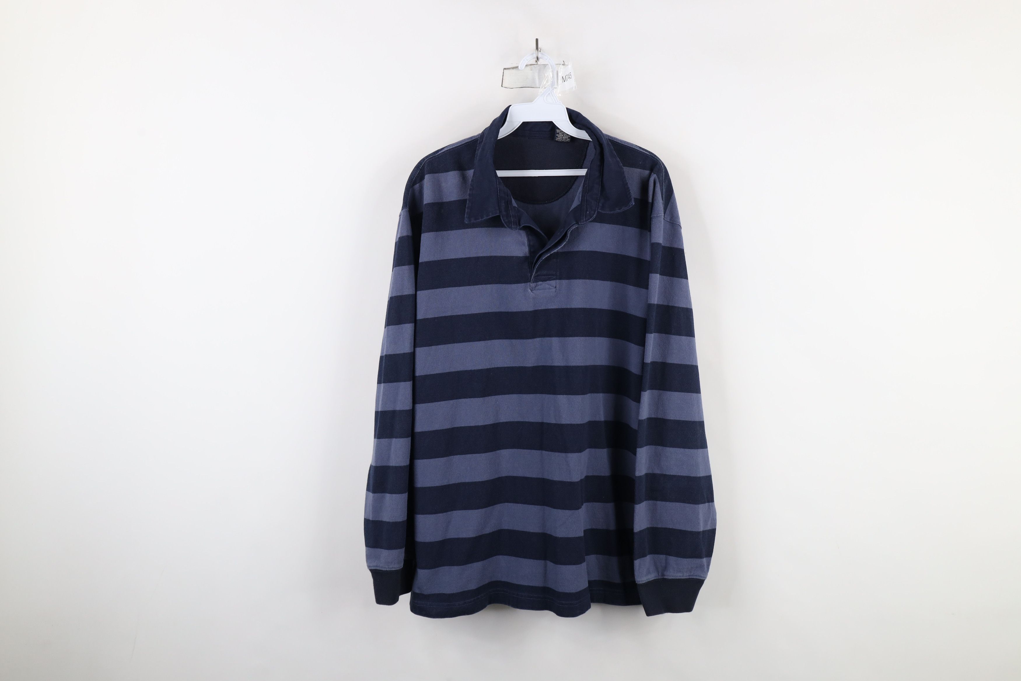 Vintage Vintage 90s Streetwear Heavy Striped Long Sleeve Polo Shirt Size US XL / EU 56 / 4 - 1 Thumbnail
