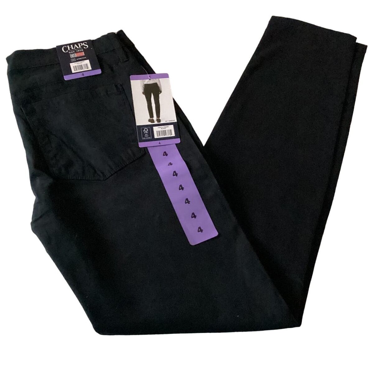 Chaps Chaps Womens Stretch Straight Leg Black Jeans Size 4 Size 27" / US 4 / IT 40 - 1 Thumbnail