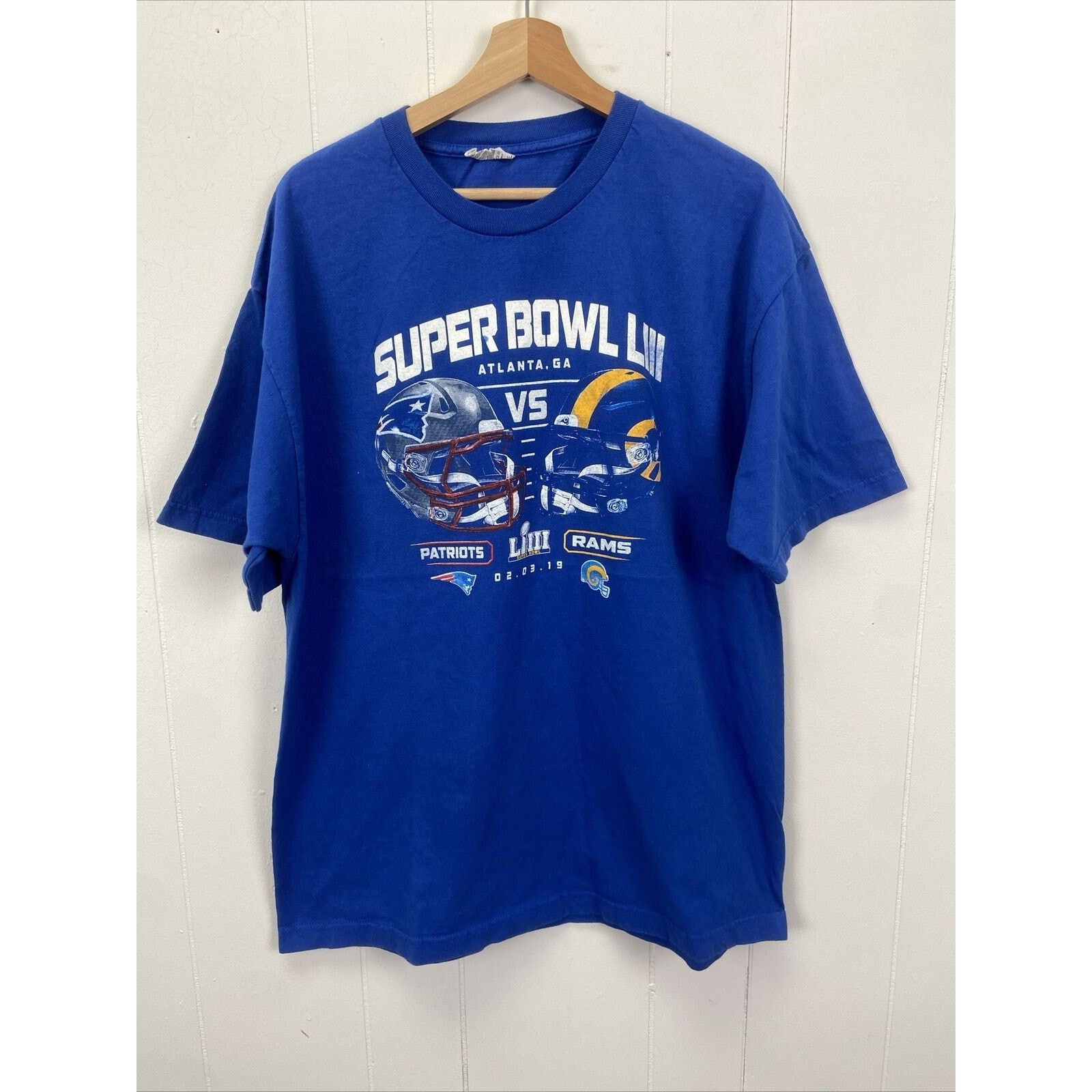 NFL Super Bowl LIII Atlanta Georgia Rams Vs Patriots T-Shirt XL Size US XL / EU 56 / 4 - 1 Thumbnail