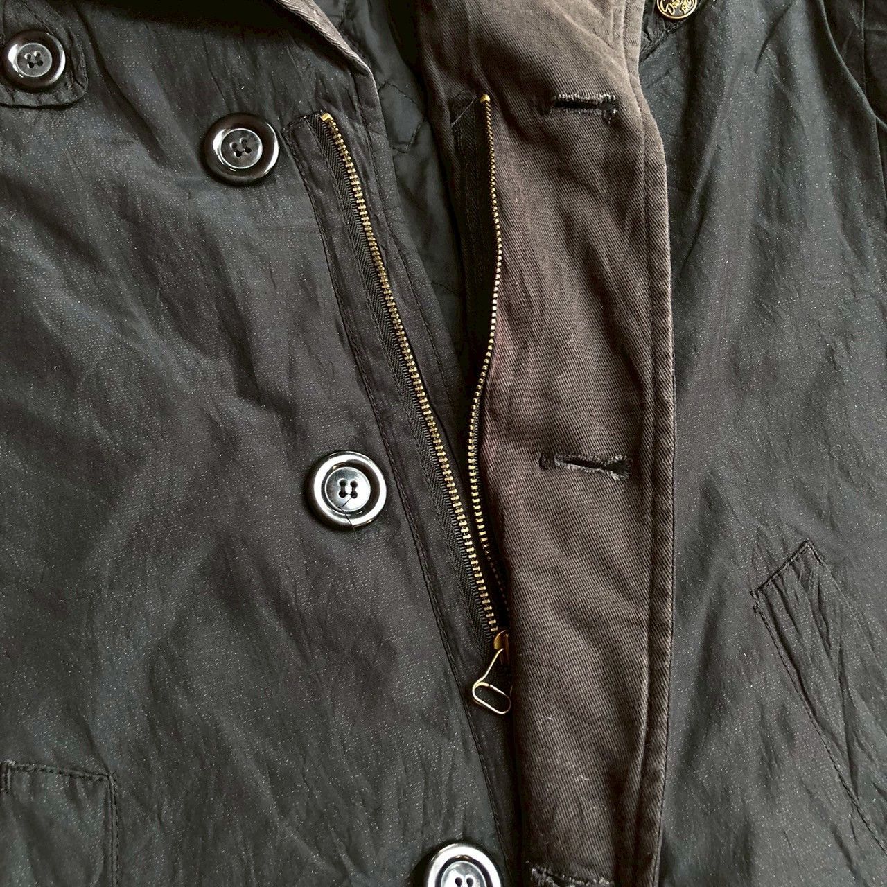 If Six Was Nine Vintage Y2K Diesel Quilted Military Coat w/ Leather Details Size US M / EU 48-50 / 2 - 5 Thumbnail