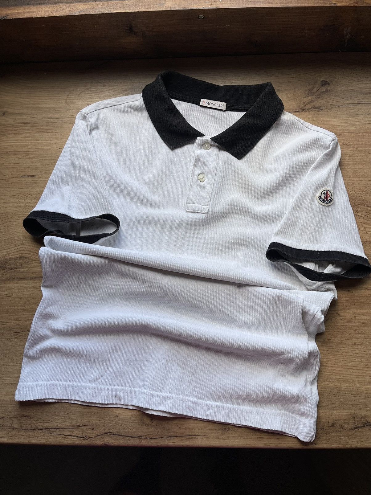Moncler Moncler maglia polo short sleeve shirt white Size US S / EU 44-46 / 1 - 1 Thumbnail