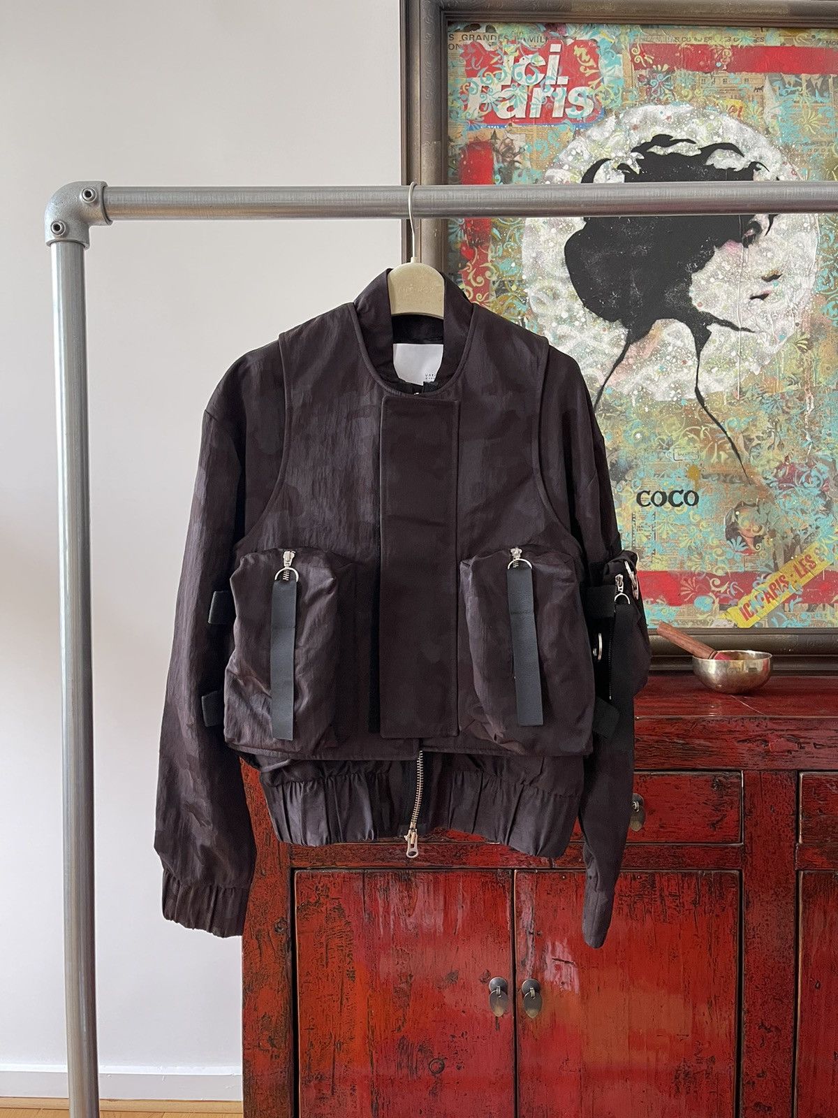 image of Matthew Miller Bomber +Vest in Burgundy, Women's (Size Small)