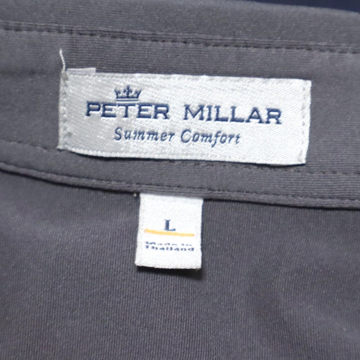 Peter Millar Peter Millar Summer Comfort Stretch Polyester Solid Polo Shirt Iron Men's L Shirt Size US L / EU 52-54 / 3 - 5 Thumbnail