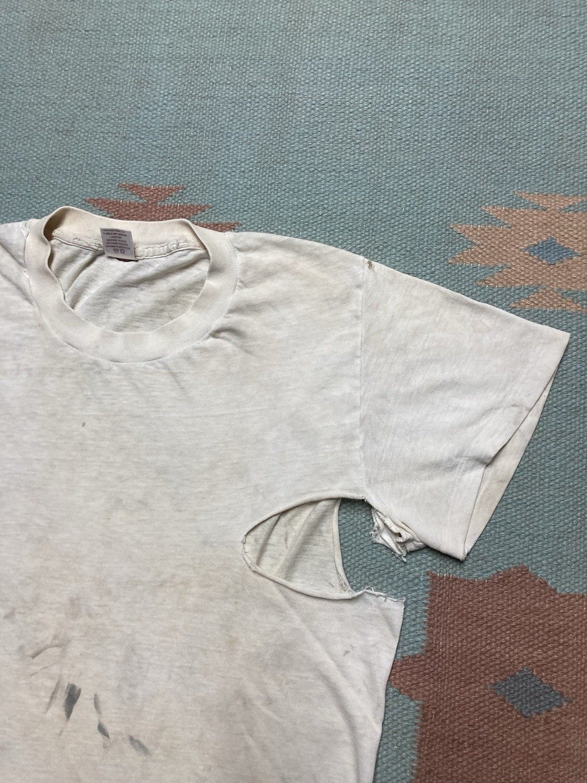 Vintage blank white t shirt jockey distres soft cotton whooped small Size US S / EU 44-46 / 1 - 3 Thumbnail