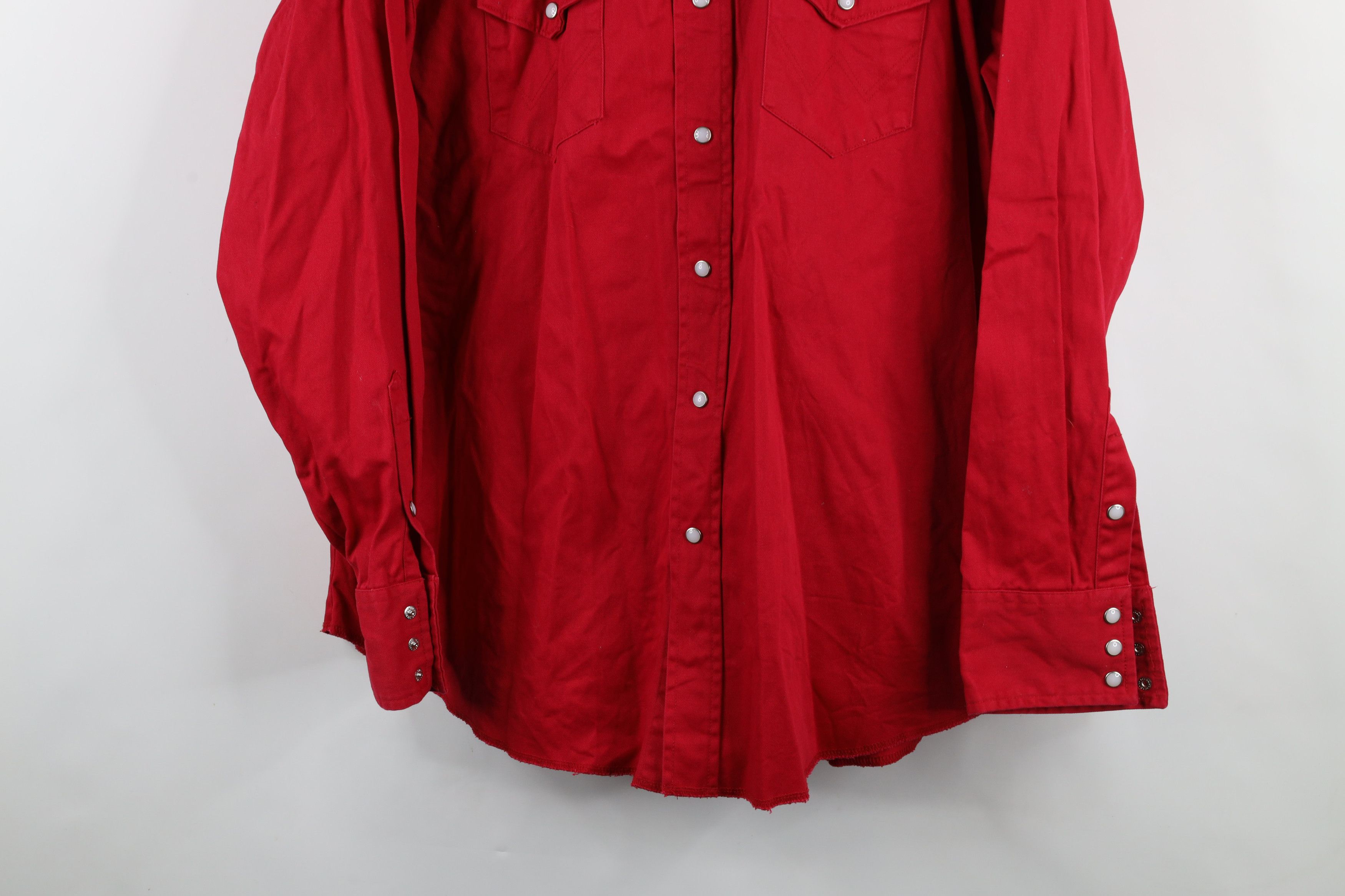 Vintage × Wrangler Vintage 90s Wrangler Heavyweight Western Cowboy Button Shirt Size US XXL / EU 58 / 5 - 3 Thumbnail