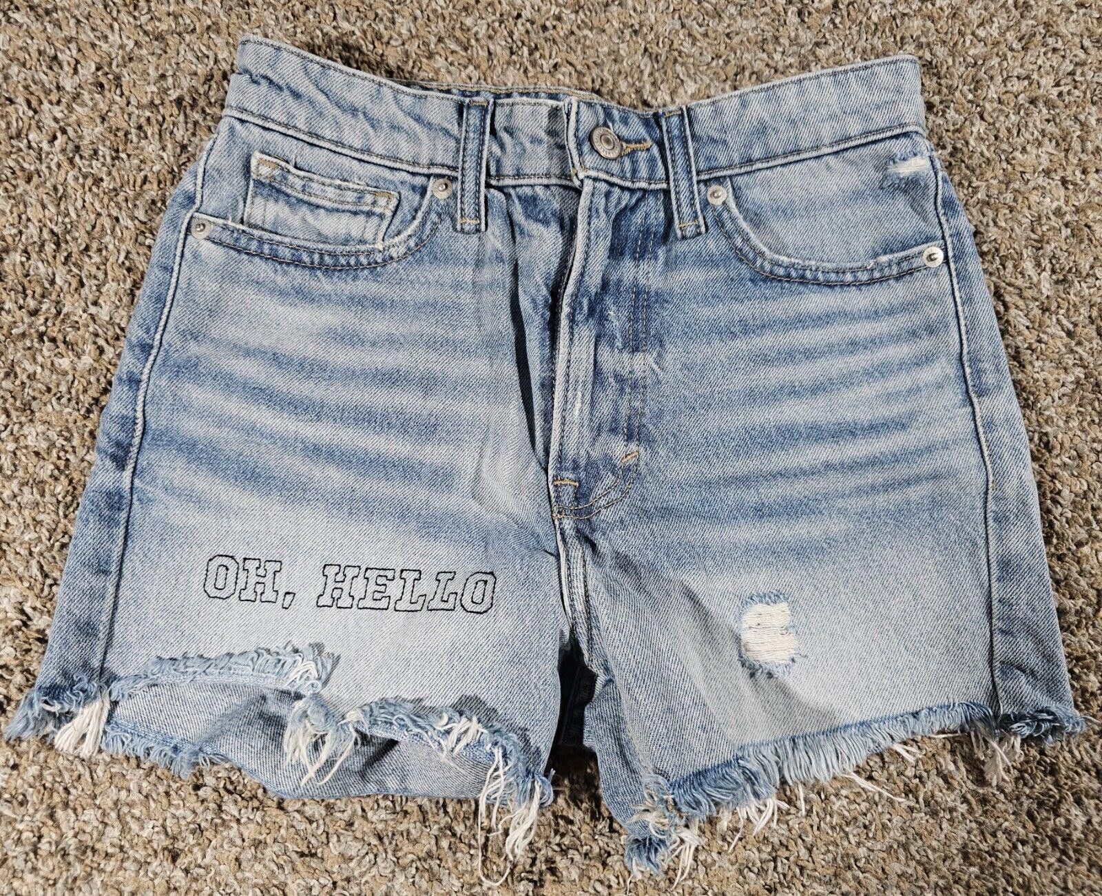 Lucky Brand Lucky Brand Shorts Womens 0/25 High Rise Cut Off Smiley Face Size 25" / US 0 / IT 36 - 1 Thumbnail