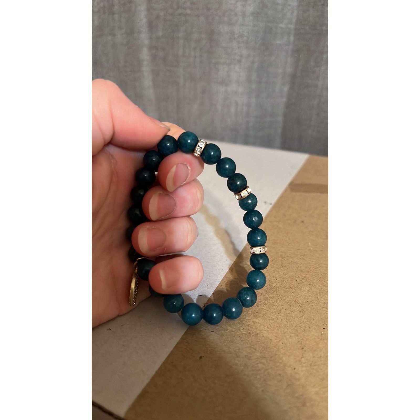 Other Agate Jasper Elastic Stone Bracelet with Charm Size ONE SIZE - 6 Thumbnail