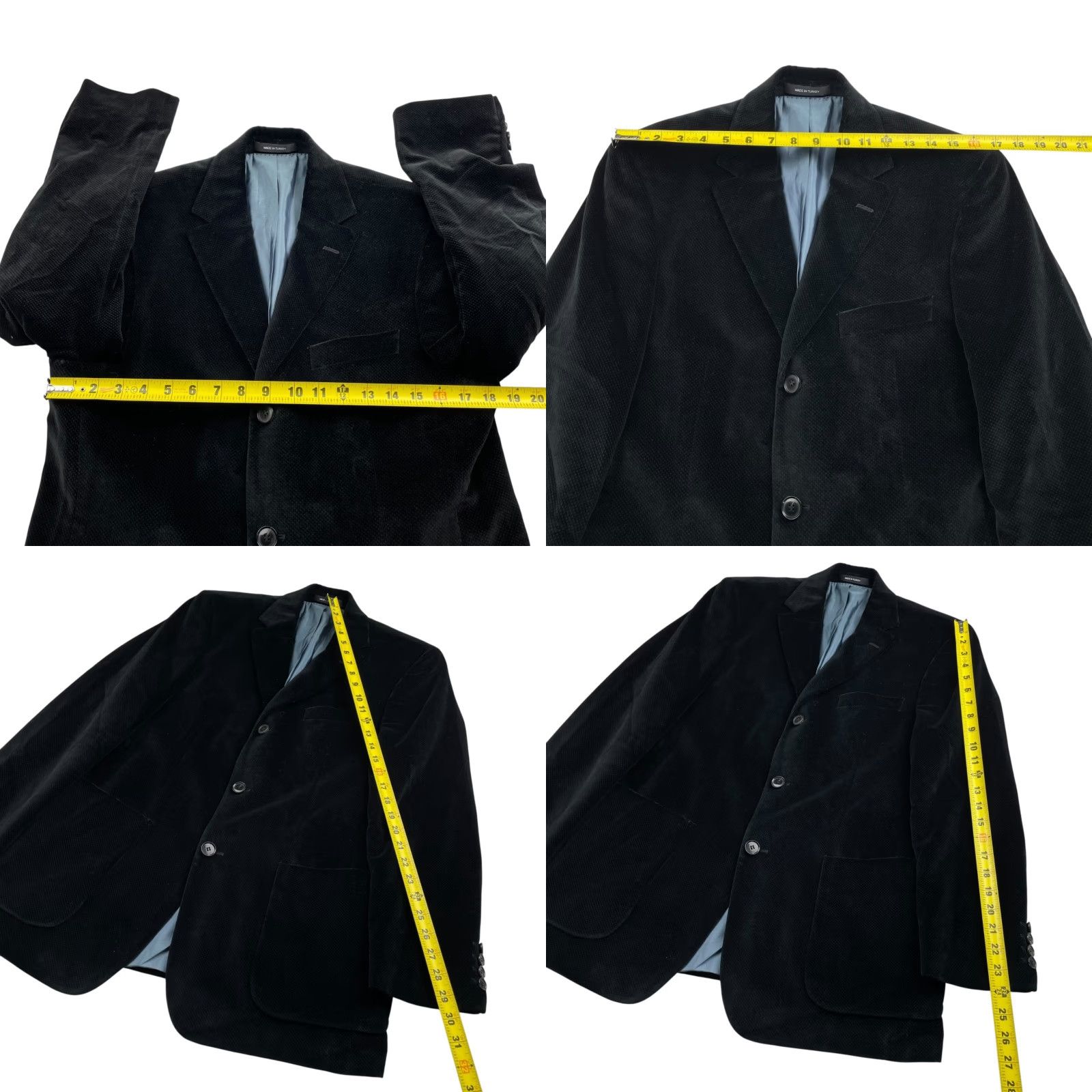 Hugo Boss HUGO BOSS Blazer Men Soldini Velvet Velour 3-Button Black 38S Jacket Coat Short Solid Cotton Modal 3-Button Notch Lapel Mens Vintage: No Size 38R - 8 Thumbnail