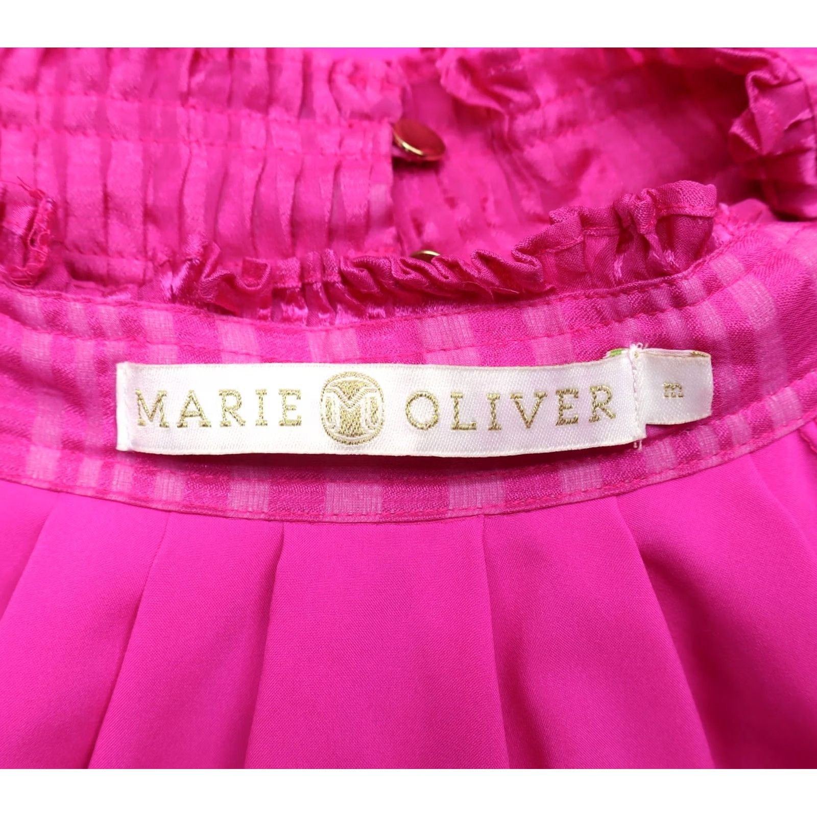 Vintage Marie Oliver Dress Silk Short Mini V-Neck Pink 100% Silk Lined Casual Party/Cocktail Women's M Size M / US 6-8 / IT 42-44 - 7 Thumbnail