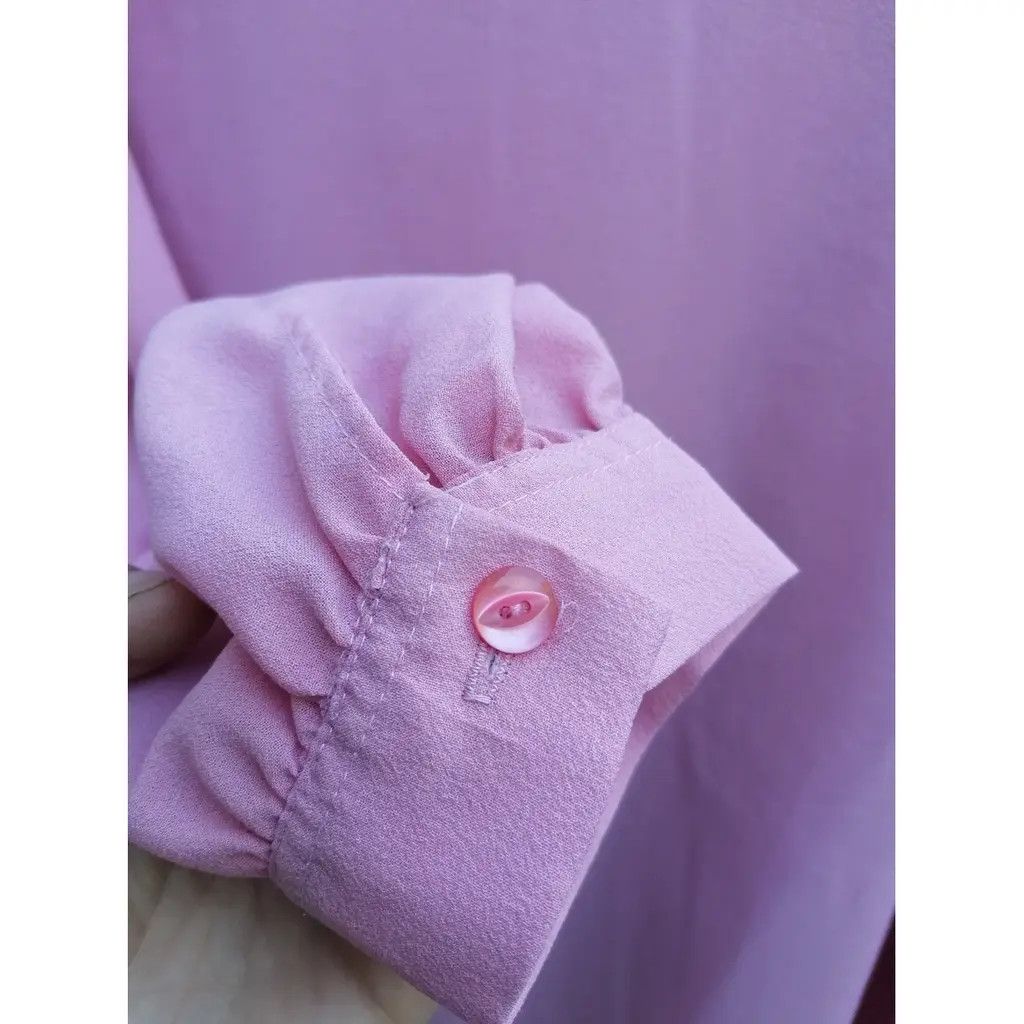 Other Pink Vintage Button-Up Blouse with Lace Detailing - Size S Size L / US 10 / IT 46 - 4 Thumbnail