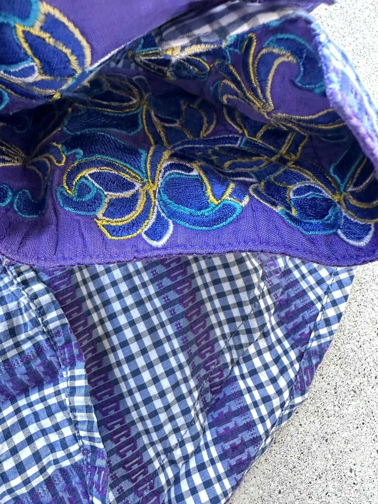 Robert Graham Robert Graham Shirt Men Side Xl Flip Cuff Gingham Floral Size US XL / EU 56 / 4 - 4 Thumbnail