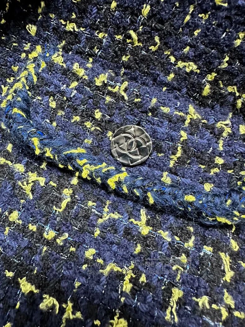 Chanel Chanel 22B blue and yellow plaid tweed coat Size XS / US 0-2 / IT 36-38 - 5 Thumbnail