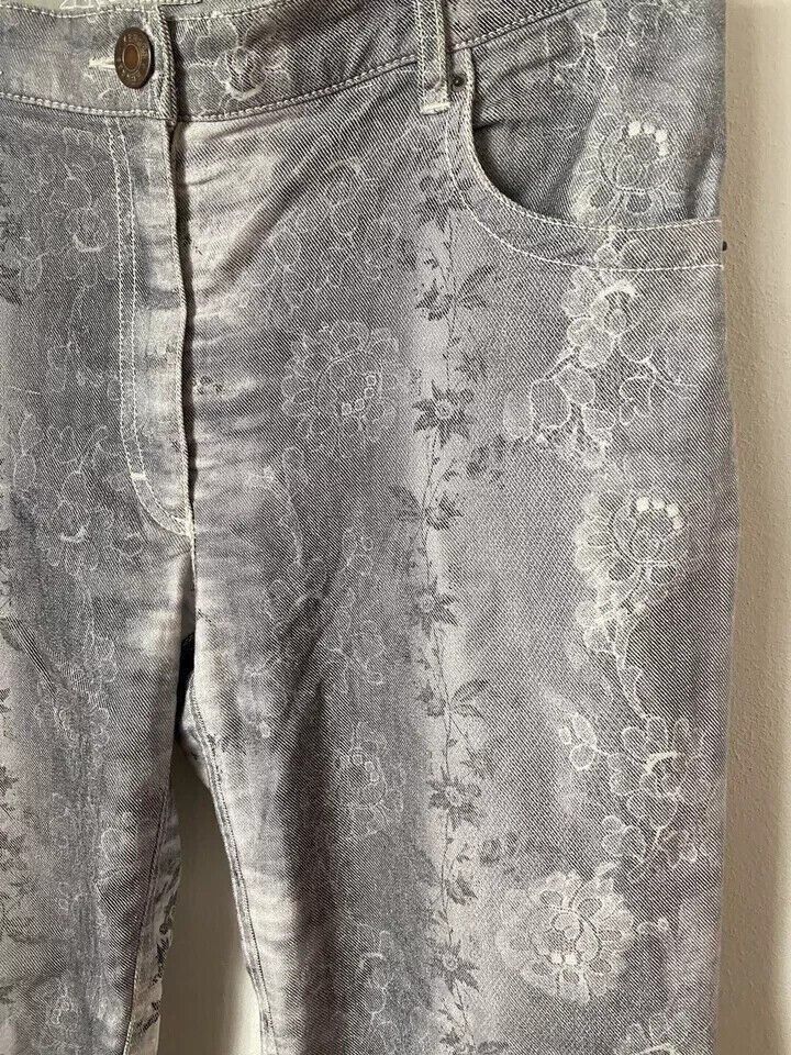 Other Zerres Jeans Gray floral Print Size L Sk69 Size 34" / US 12 / IT 48 - 2 Thumbnail