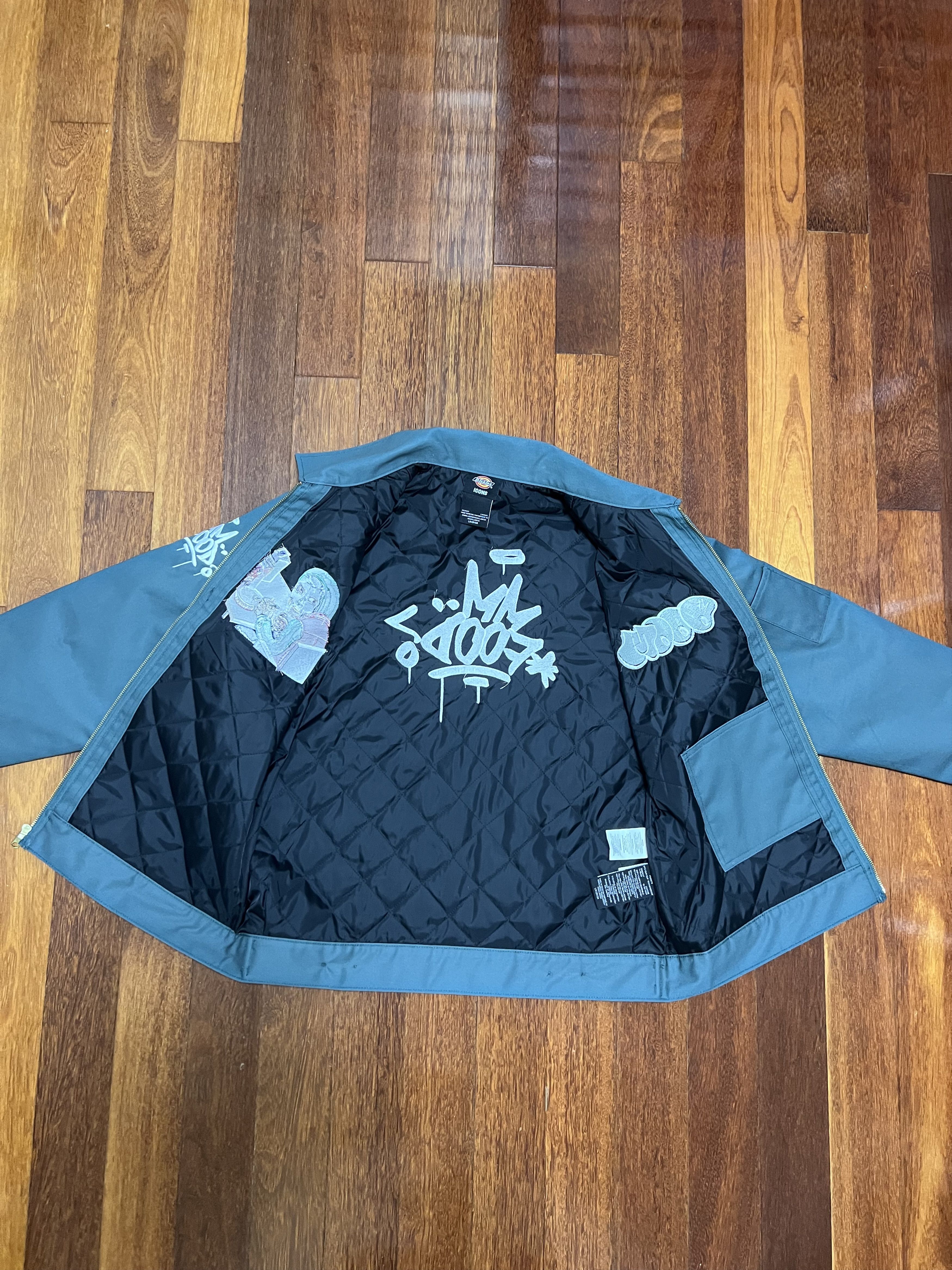 Dickies × MF Doom 💚 MF DOOM Embroidered Mm.. Food Green Workwear Jacket Large Size US L / EU 52-54 / 3 - 7 Thumbnail