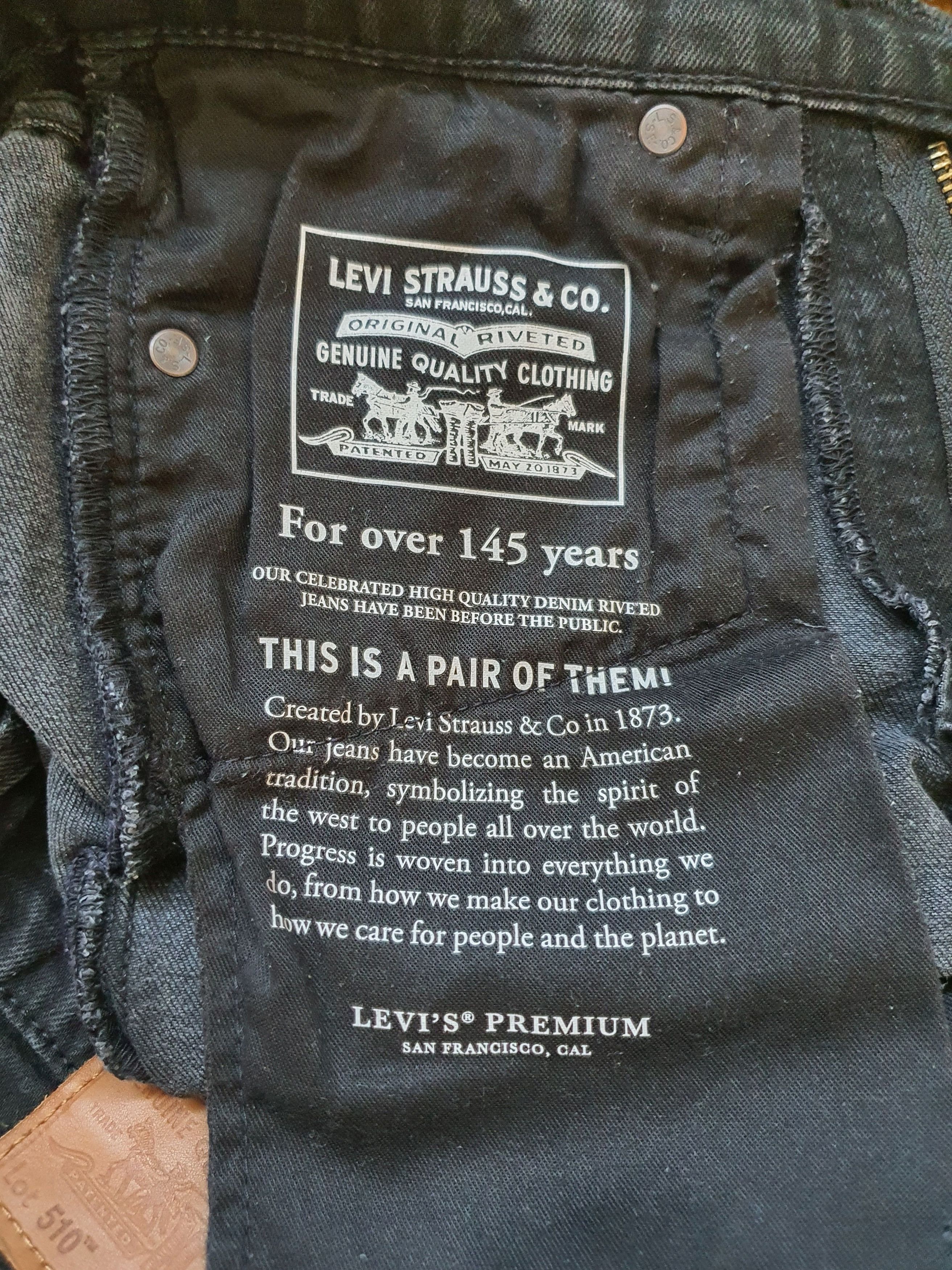 Levi's PREMIUM Line - 510 Skinny Denim Jeans - Black - W28 L32 Size US 28 / EU 44 - 9 Thumbnail