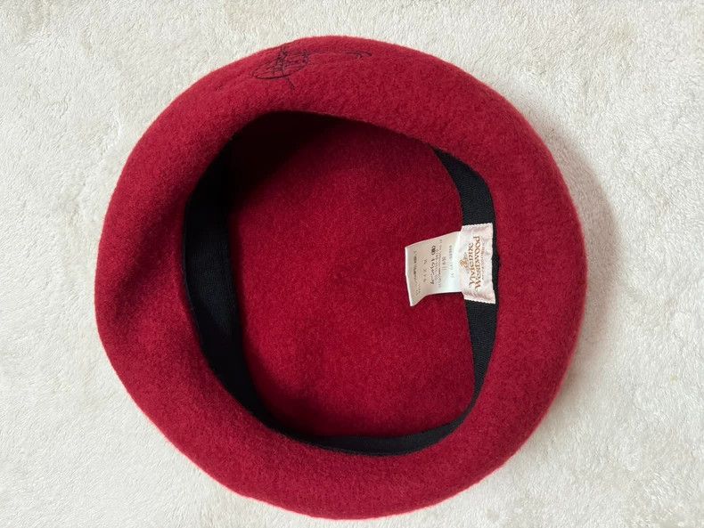 Vivienne Westwood Vivienne Westwood The wine-red Saturn biker hat Size ONE SIZE - 4 Thumbnail