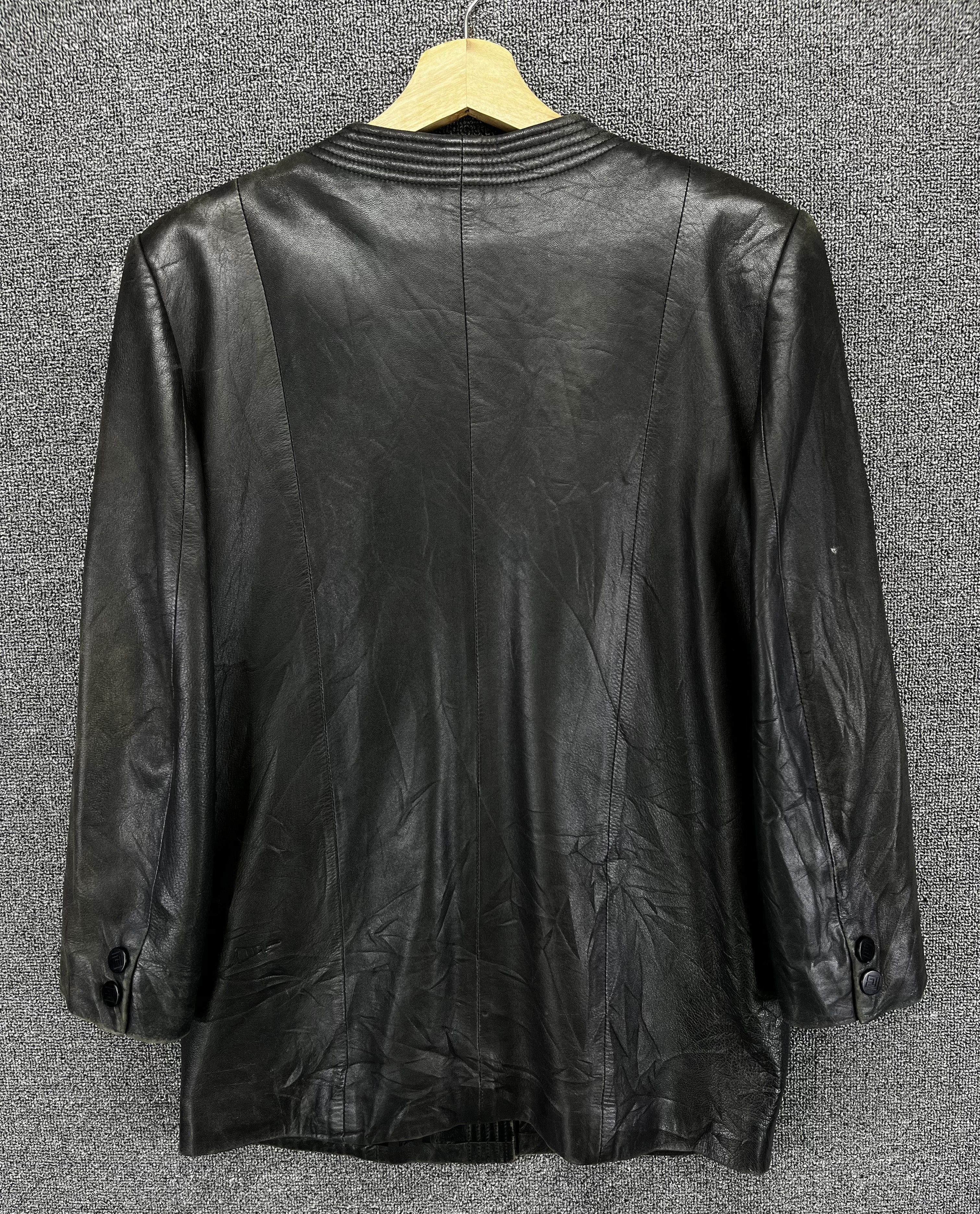 Balmain Vintage Pierre Balmain Luxury Button Up Leather Jacket Size L / US 10 / IT 46 - 15 Thumbnail