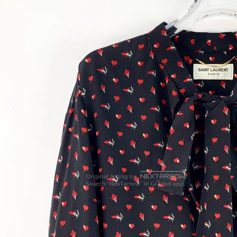 Saint Laurent Paris Saint Laurent Paris Black Silk Chiffon Tie-Belt Bow Long-S Size XXS / US 00 / IT 34 - 3 Thumbnail