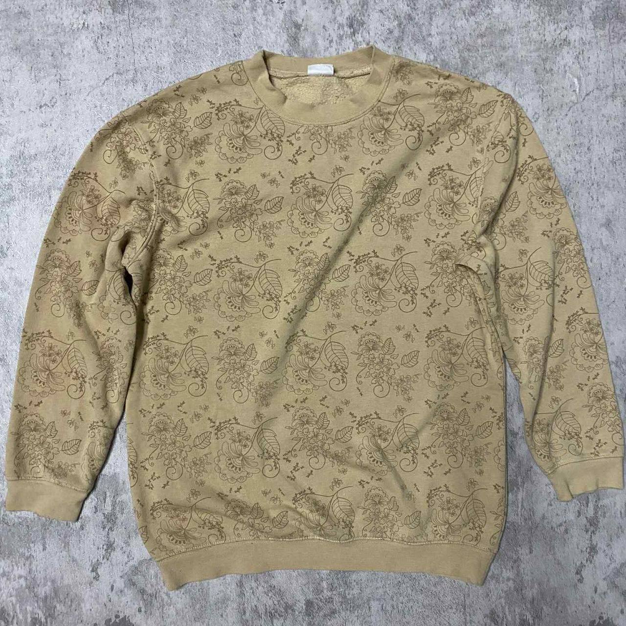 Other Tan floral sweater #floral #tan Size US L / EU 52-54 / 3 - 1 Thumbnail