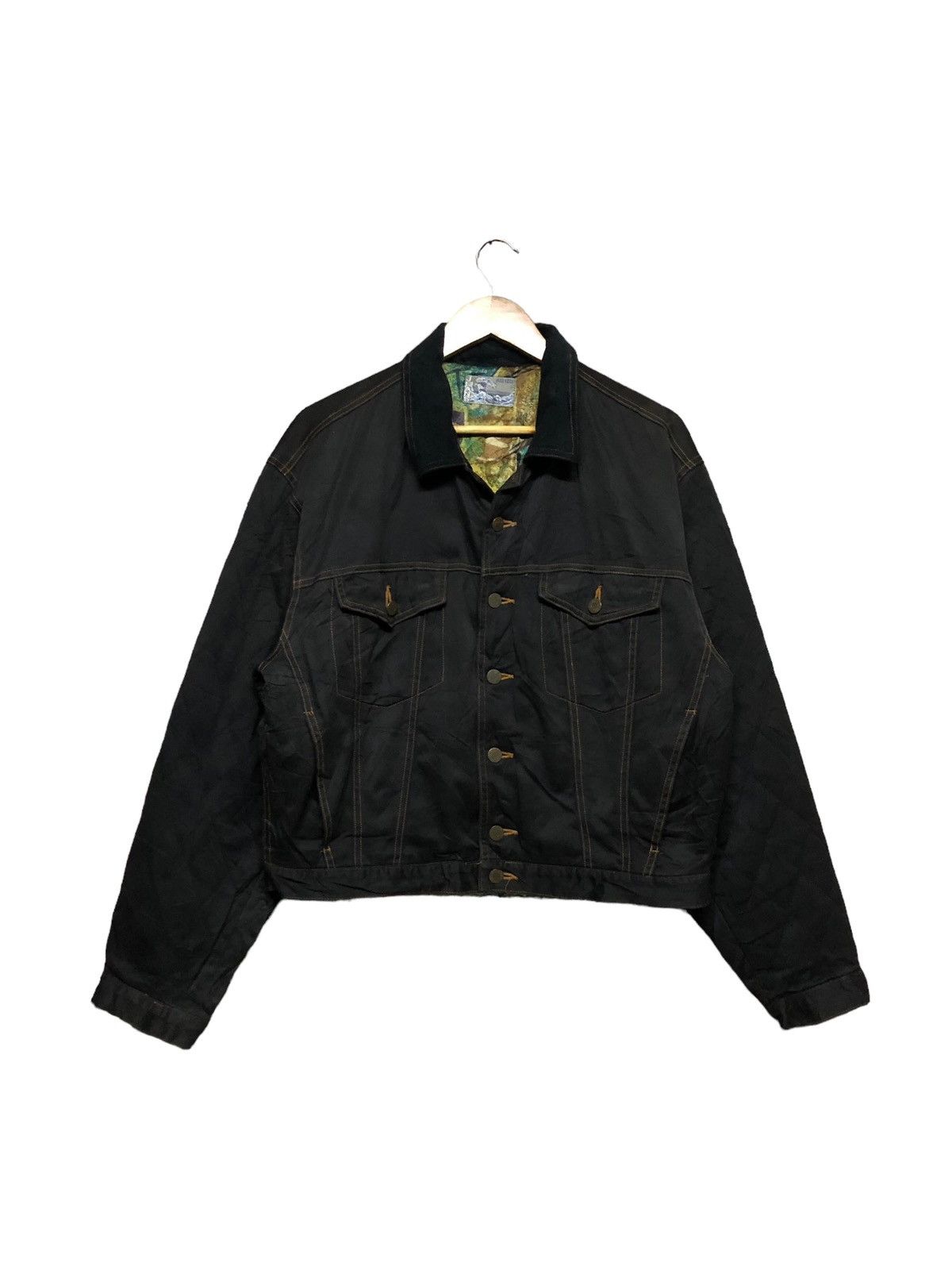 Kenzo × Vintage Vtg🔥Luxury Kenzo Jeans Black Trucker Denim Jacket Size US L / EU 52-54 / 3 - 1 Thumbnail