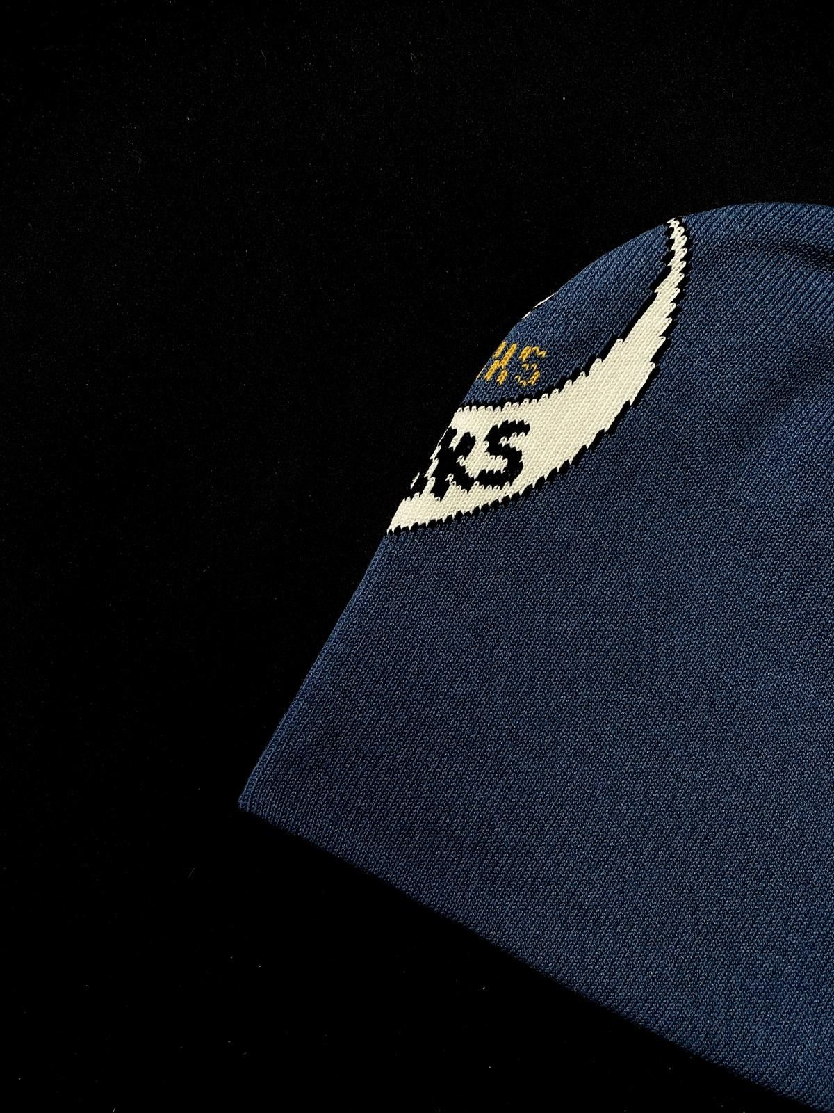 Japanese Brand Adidem Asterisks Cursive Script No Cuff Knit Blue Beanie Hat Size ONE SIZE - 6 Thumbnail
