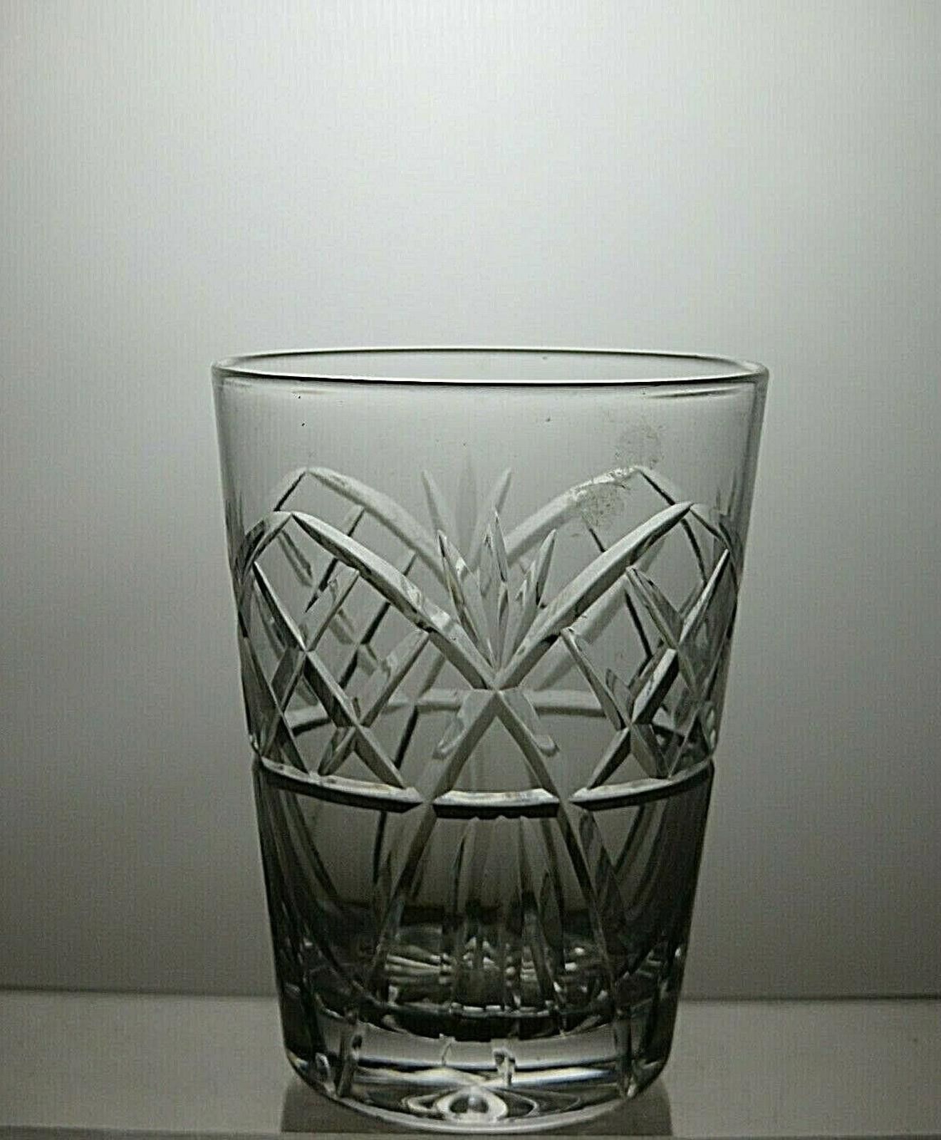 The Unbranded Brand Lead Crystal Cut Glass Set Of 3 Tumblers 4 1/4" Size ONE SIZE - 5 Thumbnail
