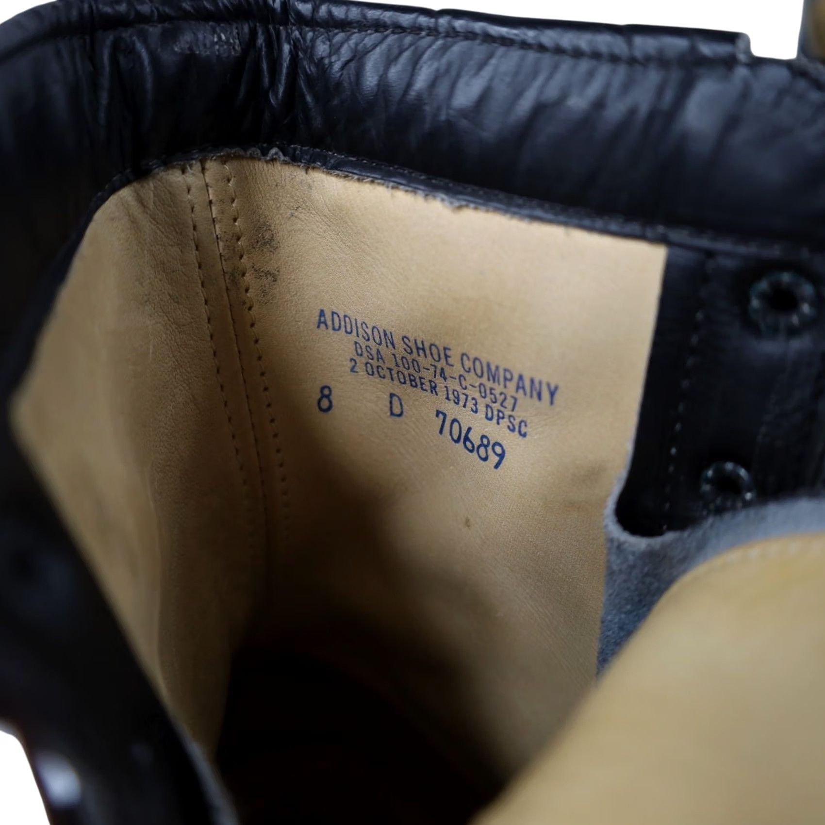 Madison VINTAGE Addison Combat Boots Men's 8 Black 1973 Leather Boots Mens 8 Shoes Mens Leather Black 1973 Vintage Combat Boots Size US 8 / EU 41 - 4 Thumbnail