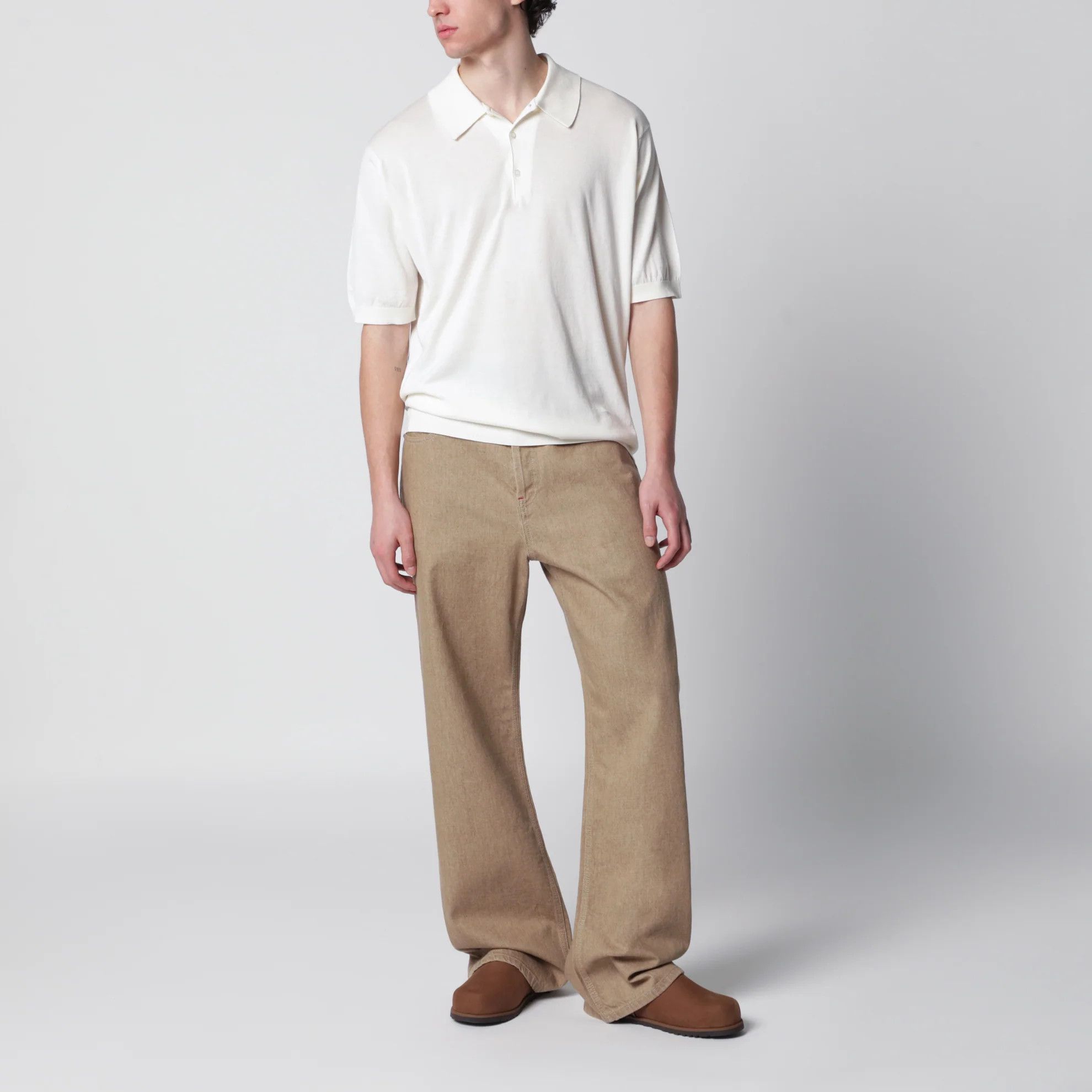 John Smedley o1d2blof0526 Cotton Polo Shirt in White Size US M / EU 48-50 / 2 - 1 Thumbnail