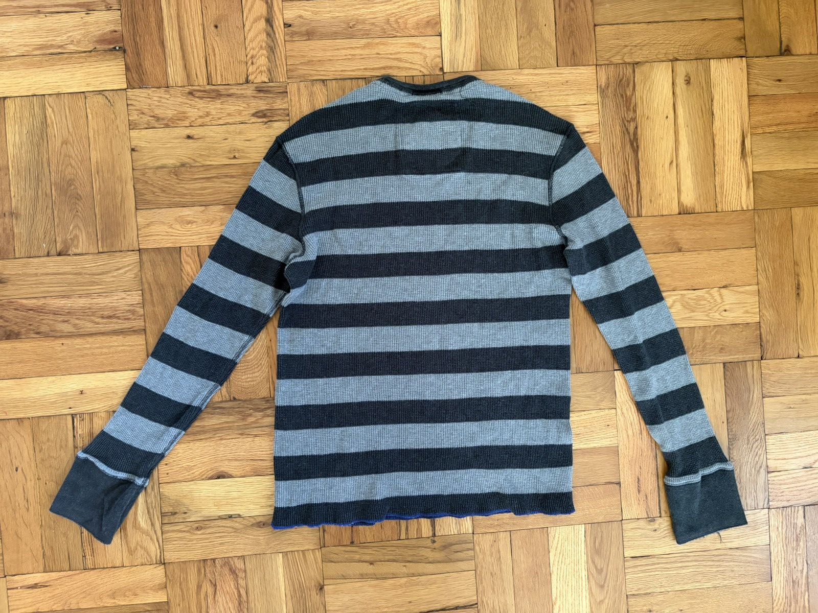 American Eagle Outfitters Vintage American Eagle Striped Waffle Knit Thermal Shirt Size US L / EU 52-54 / 3 - 5 Thumbnail
