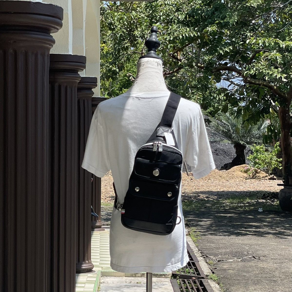 Leather × Orobianco Orobianco Nylon Trim by Leather Crossbody Made in Italy Size ONE SIZE - 1 Thumbnail