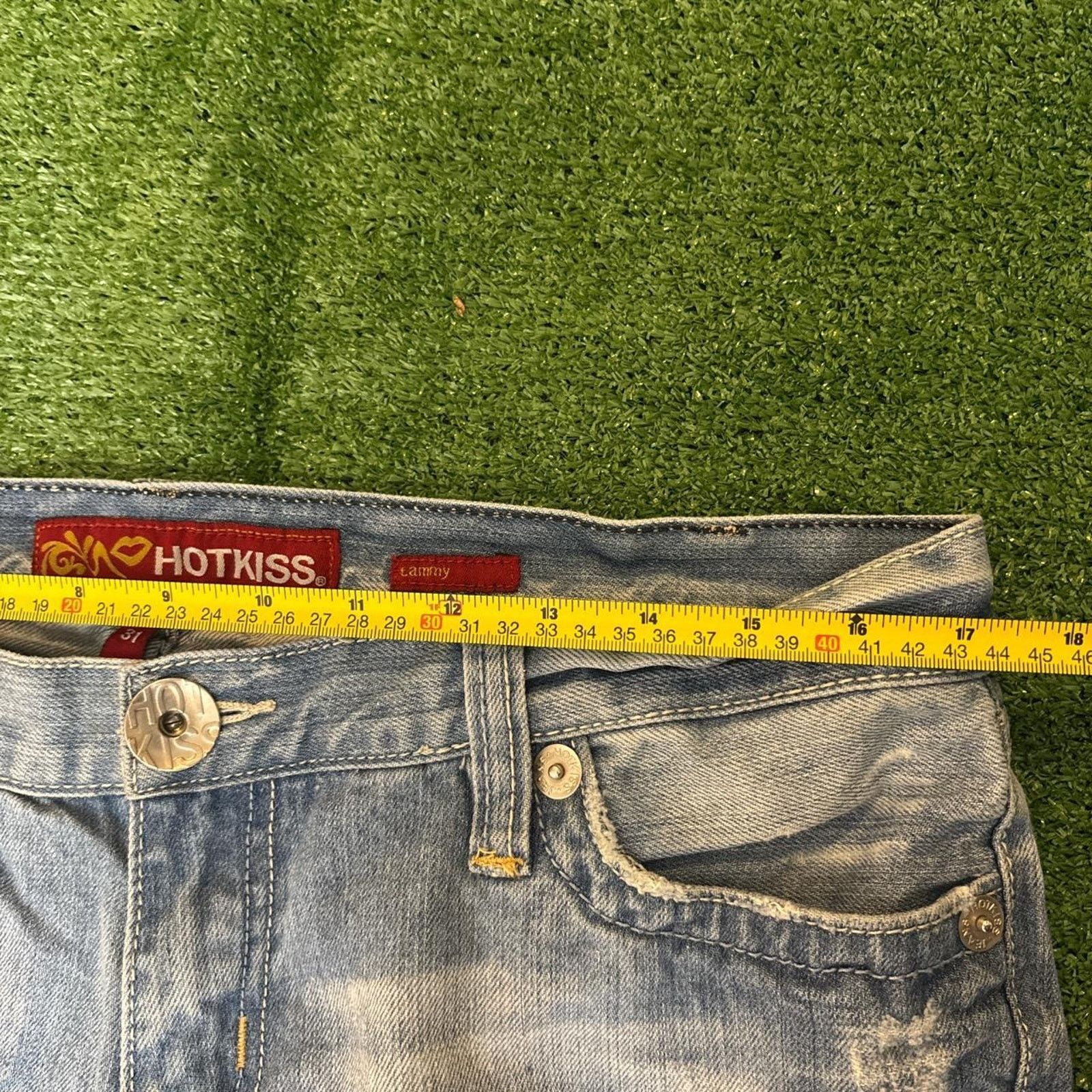 Other Women’s Retro Denim Hot Kiss Distressed Jeans Size 33" - 7 Thumbnail