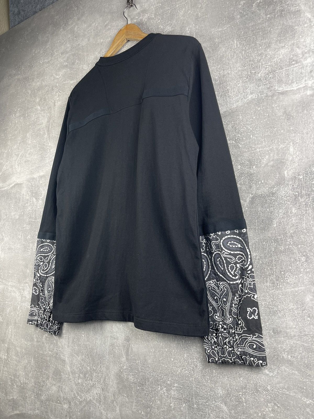 Sacai Sacai Bandana Panel Black Open Long Sleeve T-Shirt Size US S / EU 44-46 / 1 - 9 Thumbnail