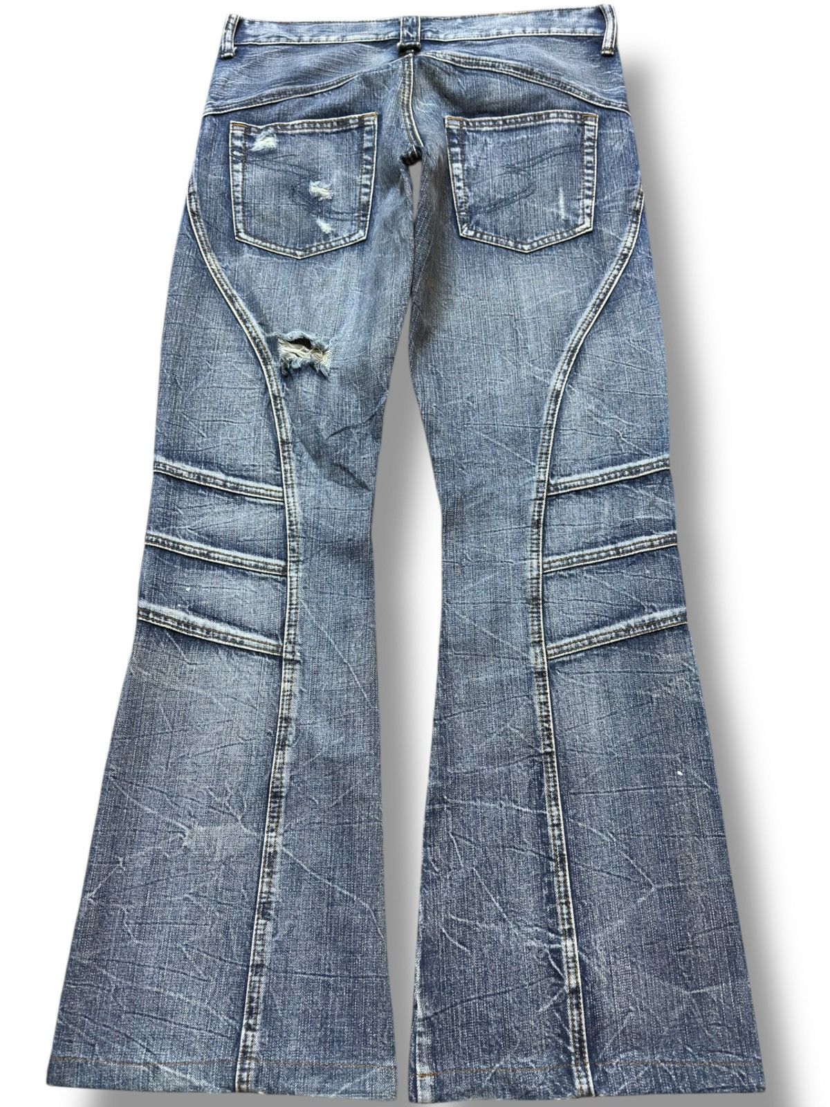 semanticdesign Vintage Semantic Design Flare Grunge Bondage Denim Size US 33 - 6 Thumbnail