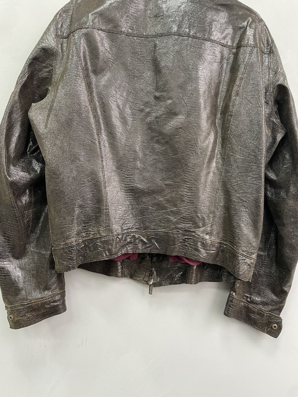 Emporio Armani VINTAGE iguana LEATHER EMPORIO armani AVANT GARDE JACKET 90s Size US L / EU 52-54 / 3 - 13 Thumbnail