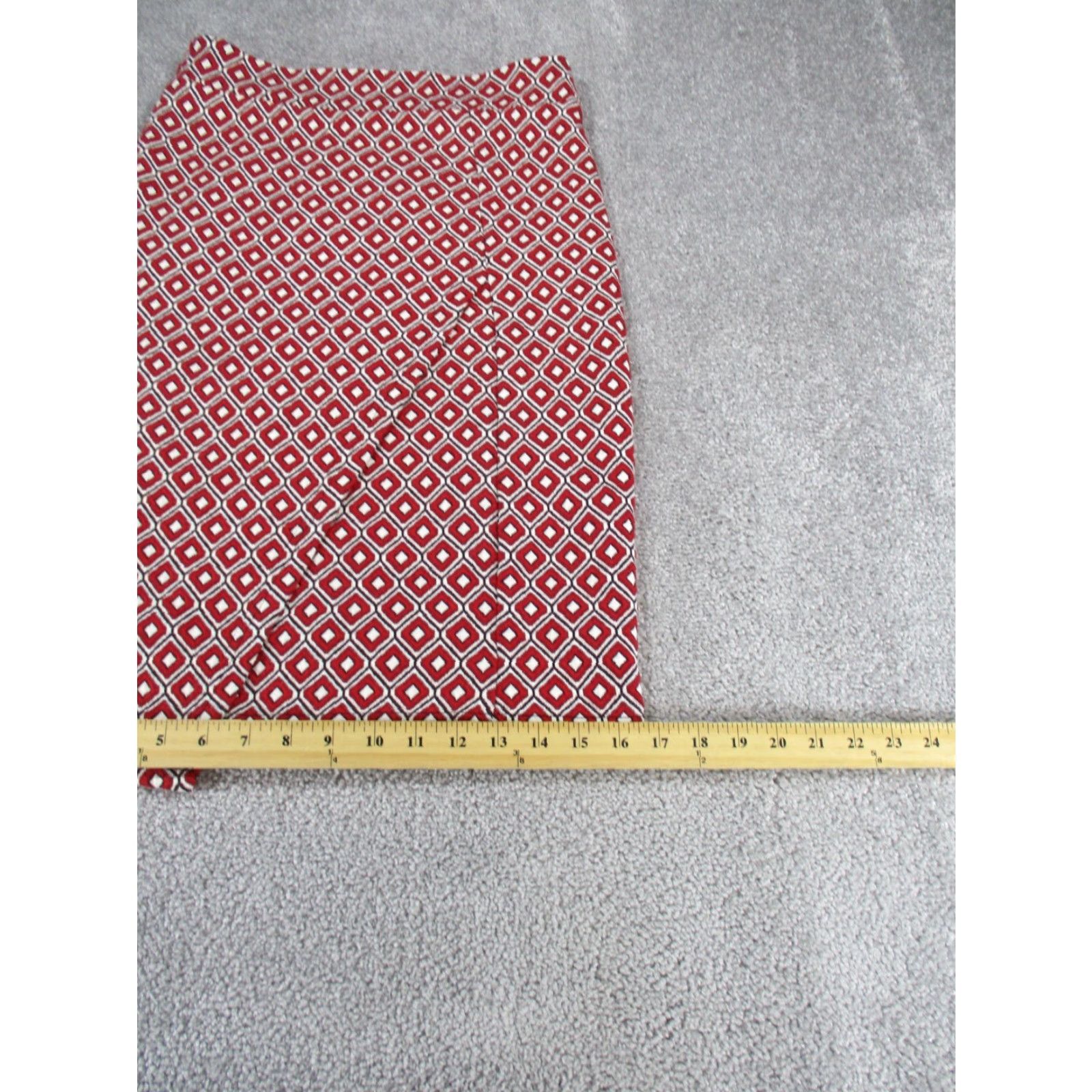 Anthropologie Maeve Anthropologie Skirt Womens Small Red White Black Geometric Midi Size 28" / US 6 / IT 42 - 3 Thumbnail