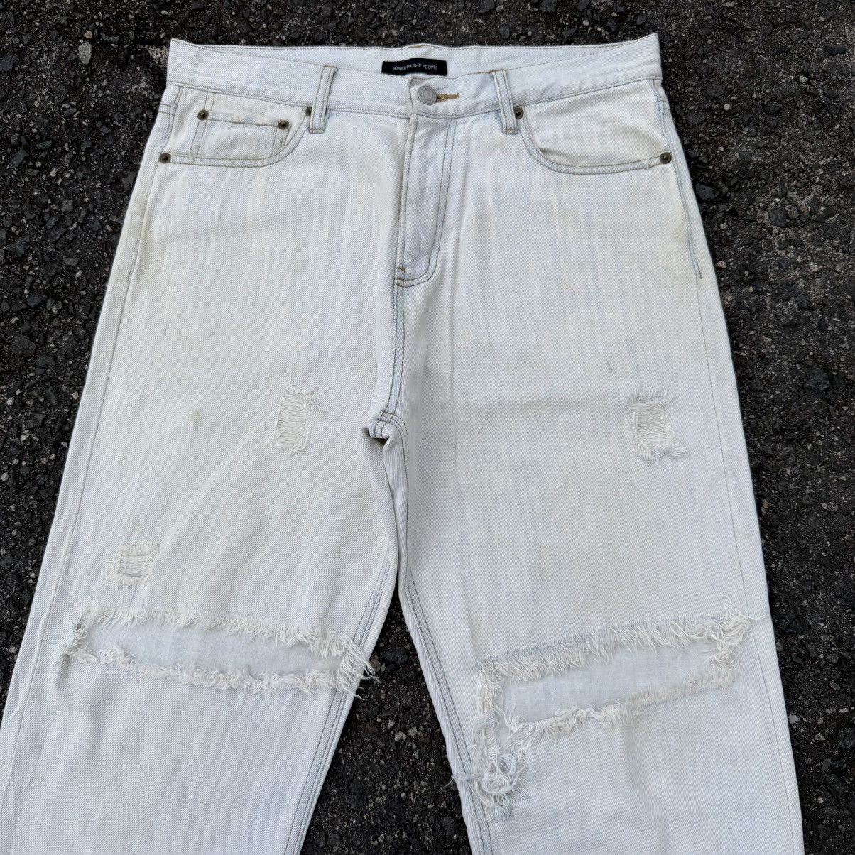 Japanese Brand VINTAGE POWER TO THE PEOPLE WHITE DENIM JEANS Size US 33 - 2 Thumbnail