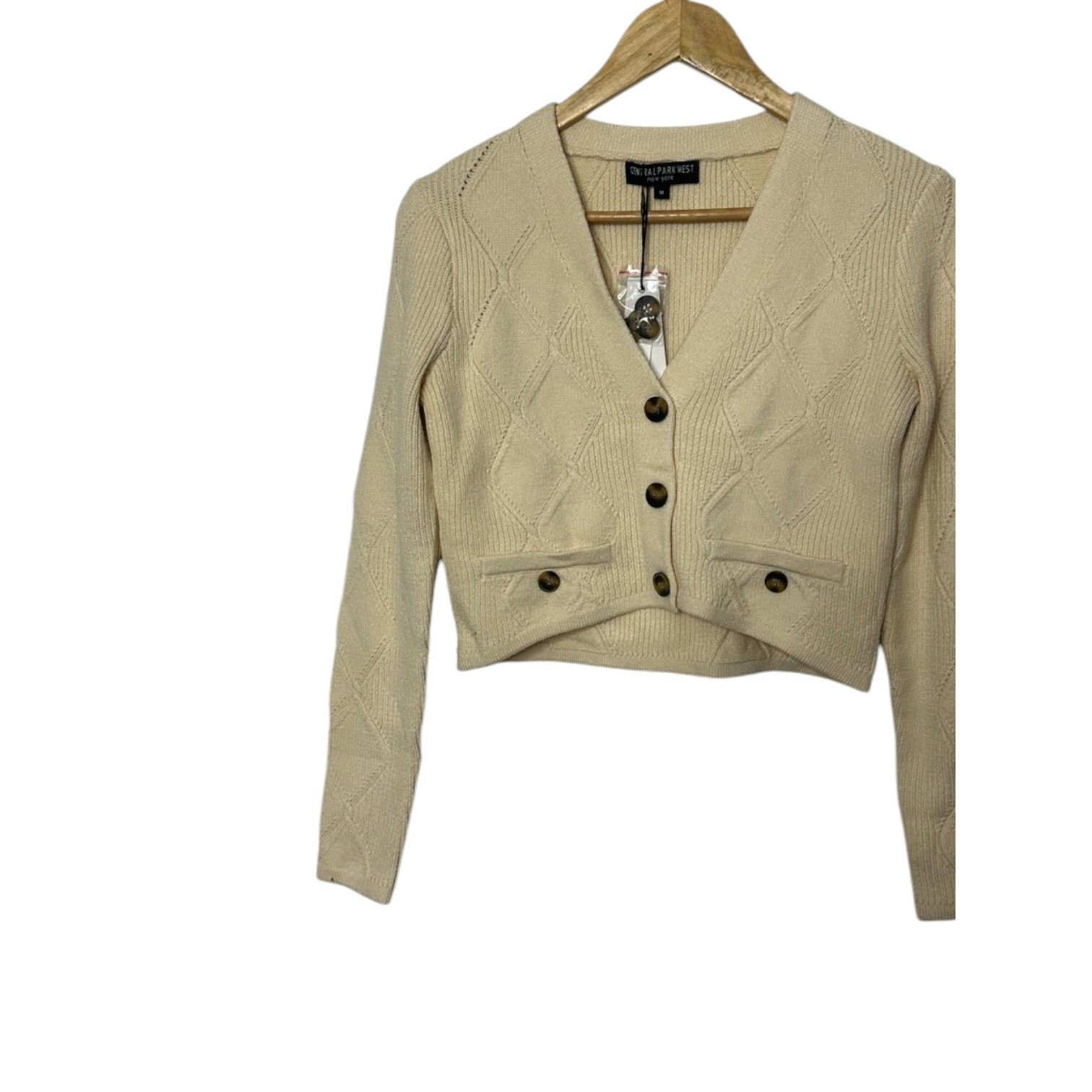 Central Park West Central Park West Bone Ivory Bella Cable Cardigan Medium Size M / US 6-8 / IT 42-44 - 4 Thumbnail