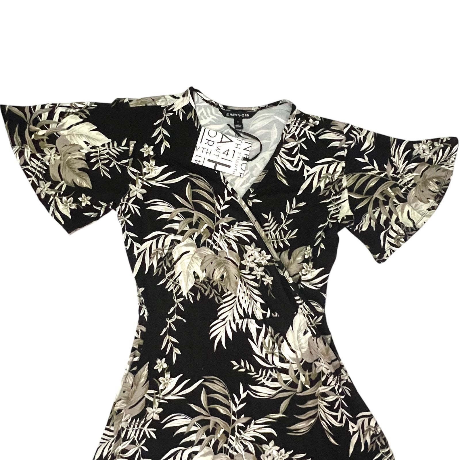 Elisse Knit Surplice Dress - Faux Wrap Short Flutter Sleeve -  qrcadvogados.com.br