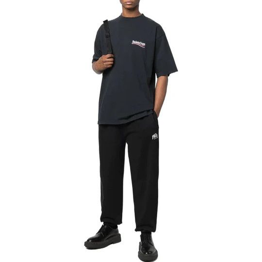 Balenciaga o1w1db10625 Cities Paris Stretch Knee Pant in Black Size US 32 / EU 48 - 2 Thumbnail