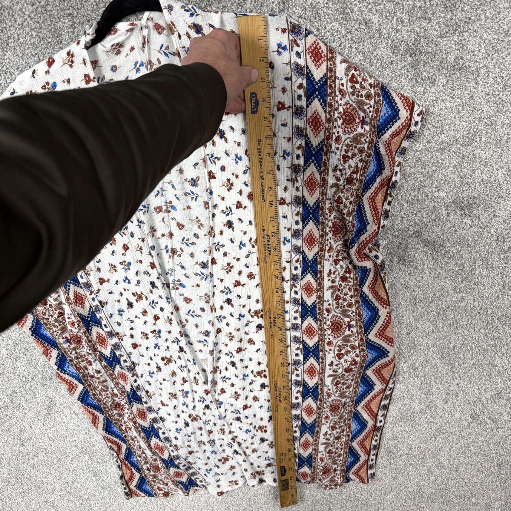Vintage Francesca's Kimono Blouse S White Floral Geometric Boho Open-Front Short Kimono Sleeve Lightweight Summer Casual Women’s Shirt Size S / US 4 / IT 40 - 2 Thumbnail