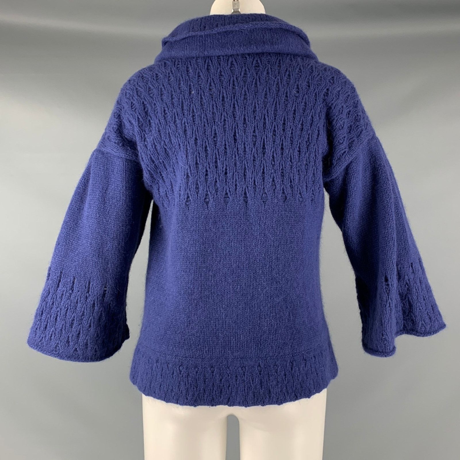 Marc Jacobs MARC JACOBS Size S Blue Lambswool Angora Textured Jacket Size S / US 4 / IT 40 - 3 Thumbnail