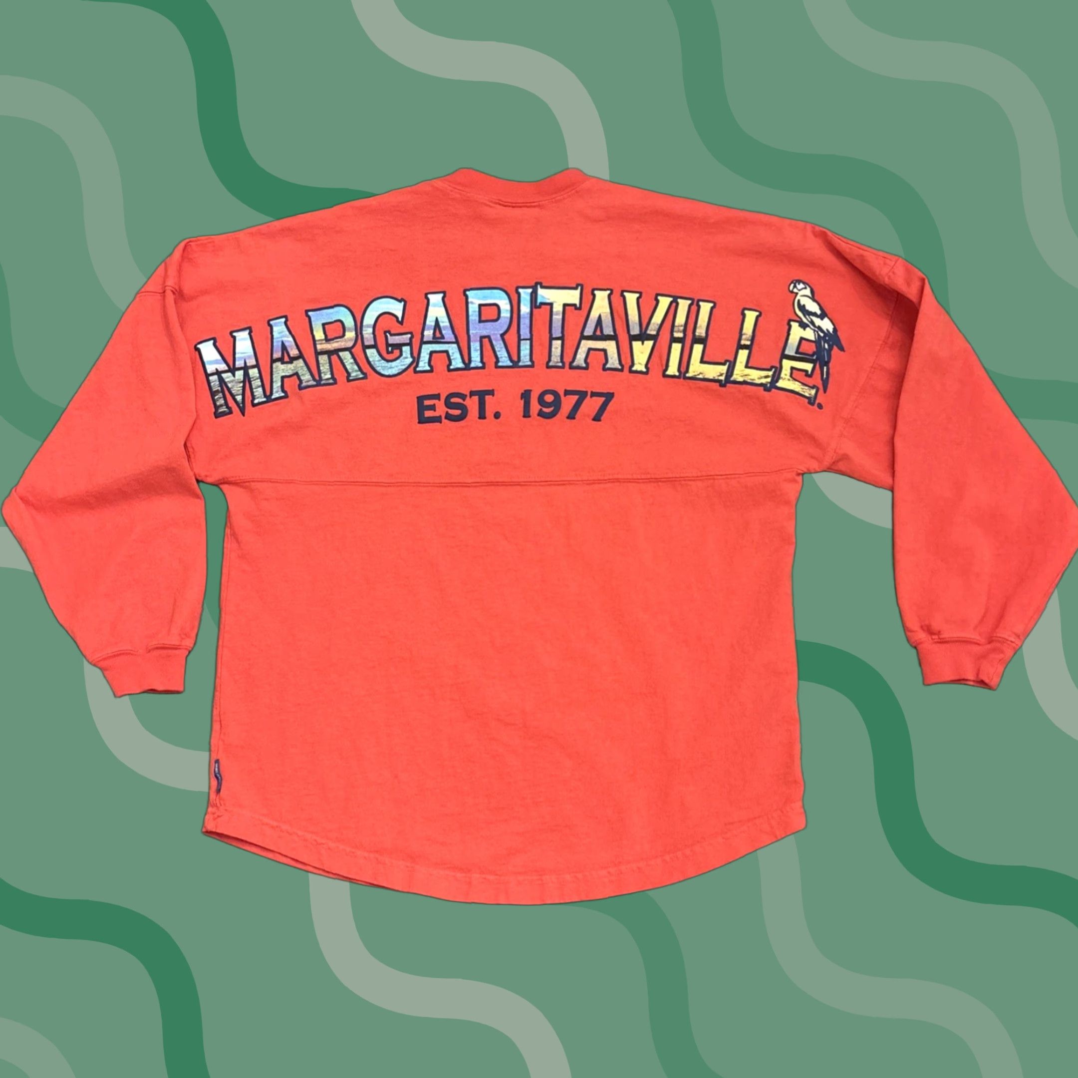 ESPIRIT VINTAGE Jimmy Buffett Margaritaville Spirit Jersey Long Sleeve T-Shirt Pink Size Small Womens Beach Summer Size S / US 4 / IT 40 - 1 Thumbnail