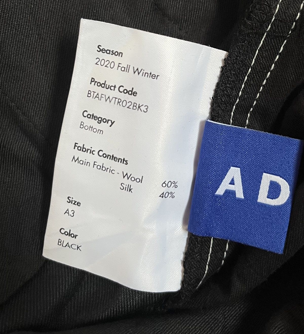 Ader Error Adererror FW20 contrast stitched flowy black trousers Size US 29 - 5 Thumbnail