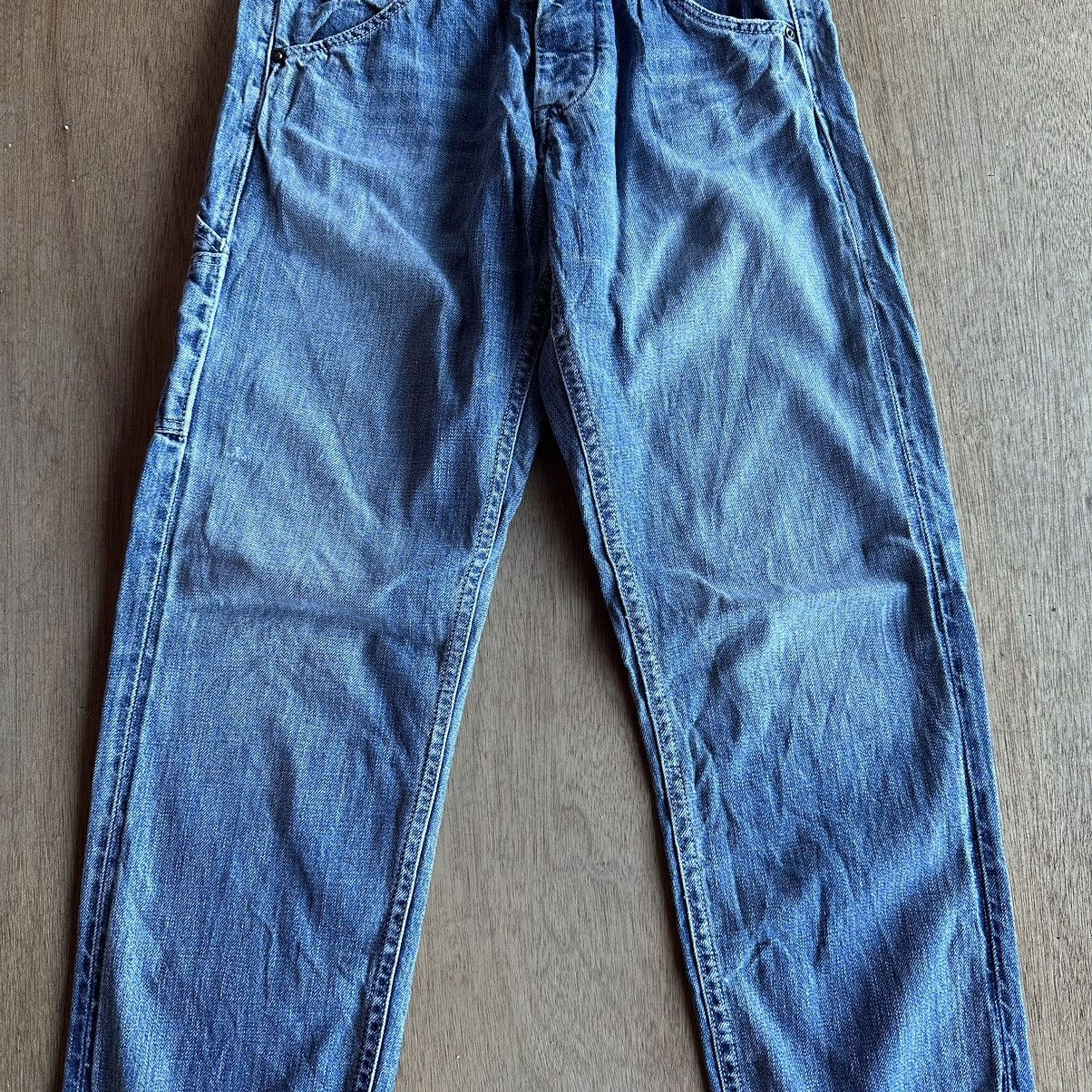 Japanese Brand Vintage JOHNBULL Jeans Cinch Back Denim Hidden Rivet Pants Size US 27 - 6 Thumbnail